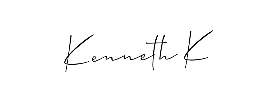 How to make Kenneth K signature? Allison_Script is a professional autograph style. Create handwritten signature for Kenneth K name. Kenneth K signature style 2 images and pictures png