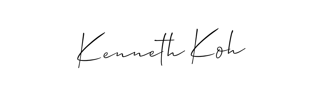 Also You can easily find your signature by using the search form. We will create Kenneth Koh name handwritten signature images for you free of cost using Allison_Script sign style. Kenneth Koh signature style 2 images and pictures png
