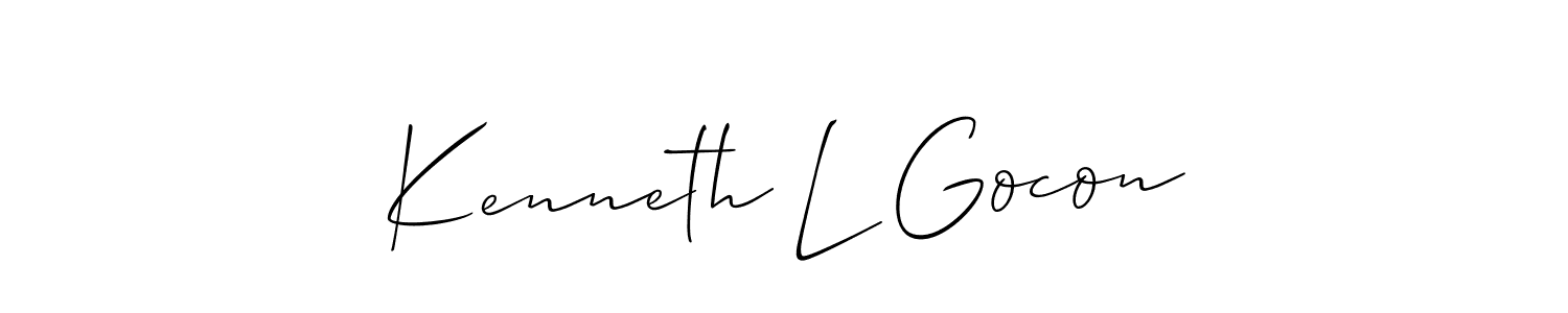 How to make Kenneth L Gocon signature? Allison_Script is a professional autograph style. Create handwritten signature for Kenneth L Gocon name. Kenneth L Gocon signature style 2 images and pictures png