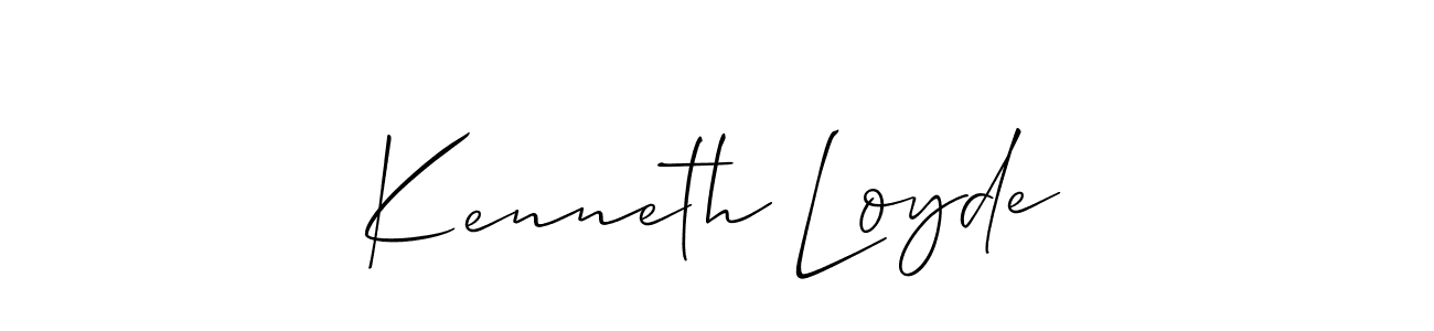 Kenneth Loyde stylish signature style. Best Handwritten Sign (Allison_Script) for my name. Handwritten Signature Collection Ideas for my name Kenneth Loyde. Kenneth Loyde signature style 2 images and pictures png