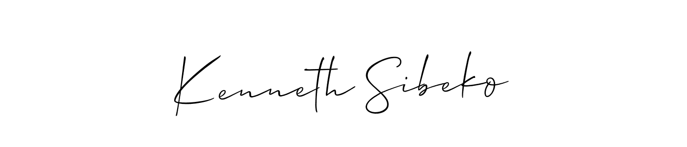 Allison_Script is a professional signature style that is perfect for those who want to add a touch of class to their signature. It is also a great choice for those who want to make their signature more unique. Get Kenneth Sibeko name to fancy signature for free. Kenneth Sibeko signature style 2 images and pictures png