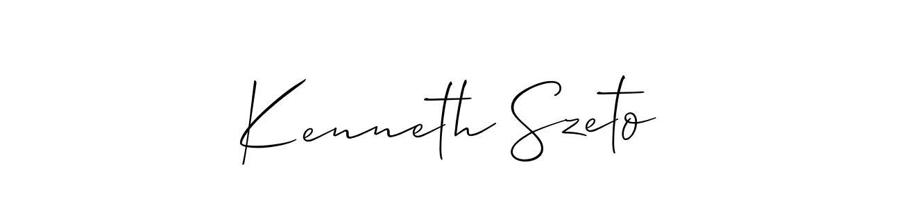 Design your own signature with our free online signature maker. With this signature software, you can create a handwritten (Allison_Script) signature for name Kenneth Szeto. Kenneth Szeto signature style 2 images and pictures png