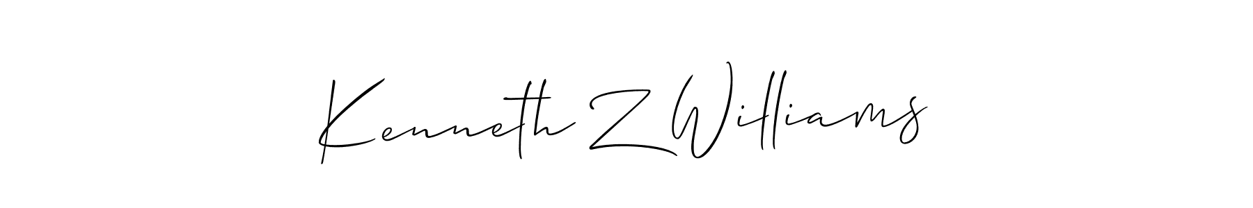 It looks lik you need a new signature style for name Kenneth Z Williams. Design unique handwritten (Allison_Script) signature with our free signature maker in just a few clicks. Kenneth Z Williams signature style 2 images and pictures png
