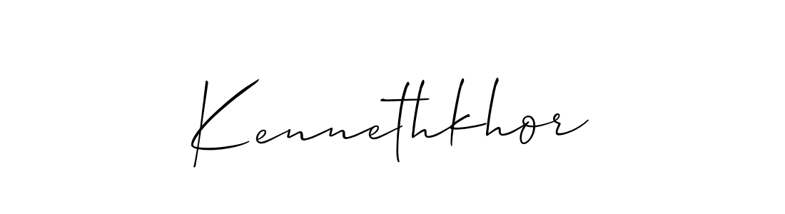 The best way (Allison_Script) to make a short signature is to pick only two or three words in your name. The name Kennethkhor include a total of six letters. For converting this name. Kennethkhor signature style 2 images and pictures png