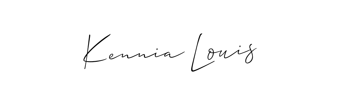 You should practise on your own different ways (Allison_Script) to write your name (Kennia Louis) in signature. don't let someone else do it for you. Kennia Louis signature style 2 images and pictures png