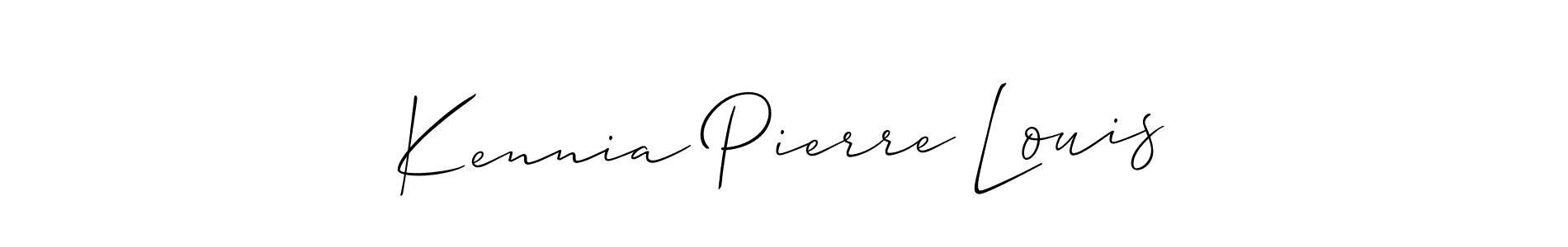 How to make Kennia Pierre Louis name signature. Use Allison_Script style for creating short signs online. This is the latest handwritten sign. Kennia Pierre Louis signature style 2 images and pictures png