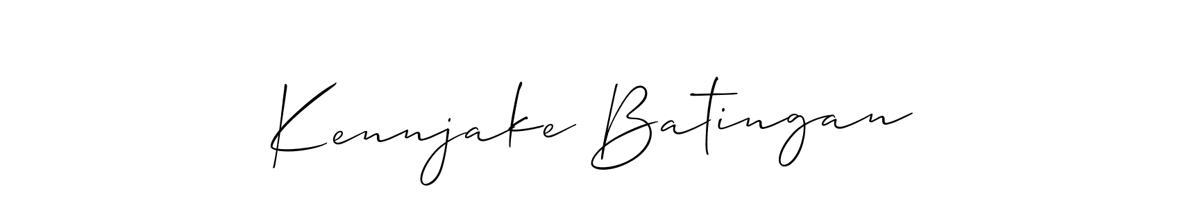 Make a short Kennjake Batingan signature style. Manage your documents anywhere anytime using Allison_Script. Create and add eSignatures, submit forms, share and send files easily. Kennjake Batingan signature style 2 images and pictures png