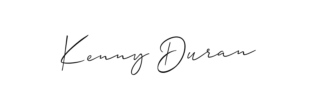 Use a signature maker to create a handwritten signature online. With this signature software, you can design (Allison_Script) your own signature for name Kenny Duran. Kenny Duran signature style 2 images and pictures png