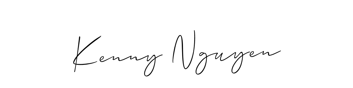 Also You can easily find your signature by using the search form. We will create Kenny Nguyen name handwritten signature images for you free of cost using Allison_Script sign style. Kenny Nguyen signature style 2 images and pictures png