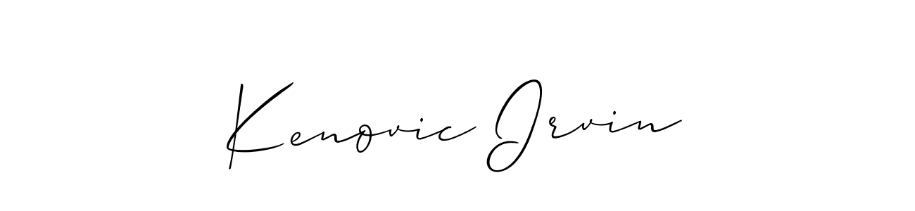 Also You can easily find your signature by using the search form. We will create Kenovic Irvin name handwritten signature images for you free of cost using Allison_Script sign style. Kenovic Irvin signature style 2 images and pictures png