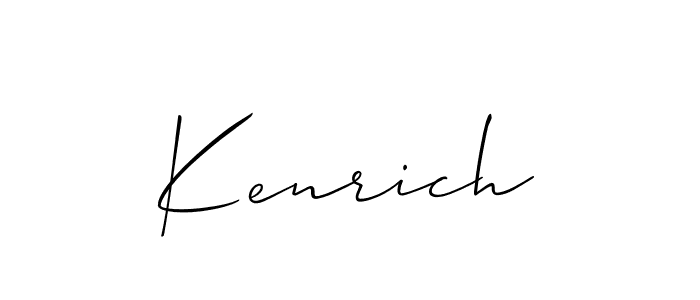 Design your own signature with our free online signature maker. With this signature software, you can create a handwritten (Allison_Script) signature for name Kenrich. Kenrich signature style 2 images and pictures png