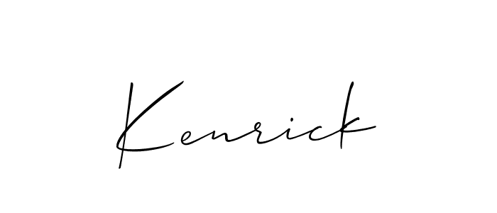 How to make Kenrick name signature. Use Allison_Script style for creating short signs online. This is the latest handwritten sign. Kenrick signature style 2 images and pictures png