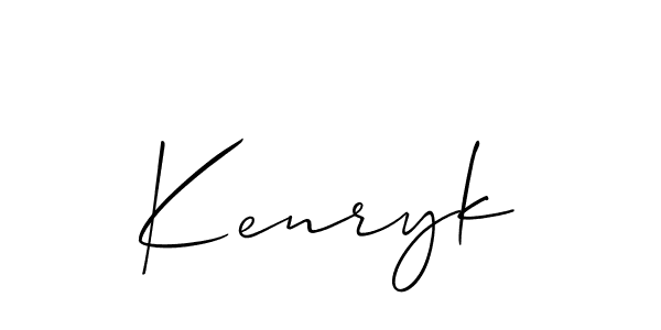 if you are searching for the best signature style for your name Kenryk. so please give up your signature search. here we have designed multiple signature styles  using Allison_Script. Kenryk signature style 2 images and pictures png