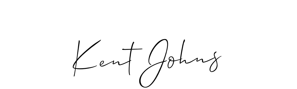 You should practise on your own different ways (Allison_Script) to write your name (Kent Johns) in signature. don't let someone else do it for you. Kent Johns signature style 2 images and pictures png