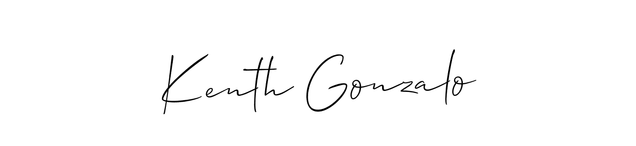 How to make Kenth Gonzalo name signature. Use Allison_Script style for creating short signs online. This is the latest handwritten sign. Kenth Gonzalo signature style 2 images and pictures png