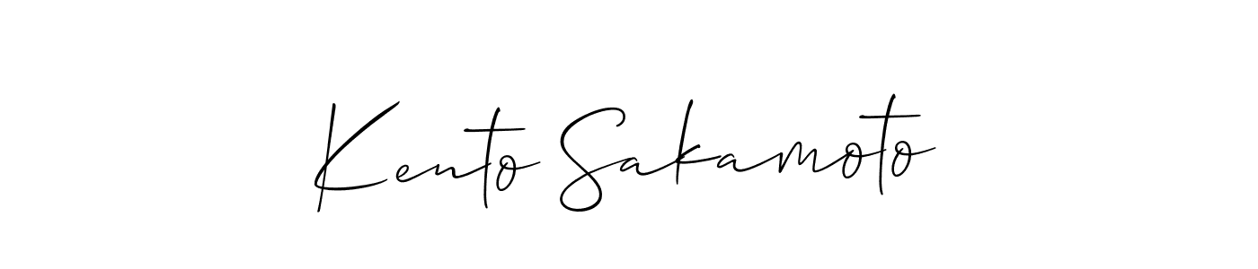 Create a beautiful signature design for name Kento Sakamoto. With this signature (Allison_Script) fonts, you can make a handwritten signature for free. Kento Sakamoto signature style 2 images and pictures png