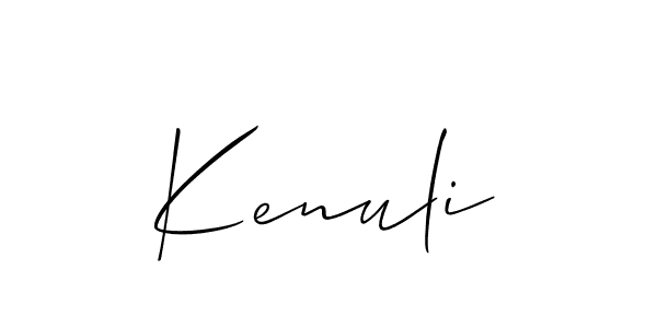 Make a short Kenuli signature style. Manage your documents anywhere anytime using Allison_Script. Create and add eSignatures, submit forms, share and send files easily. Kenuli signature style 2 images and pictures png