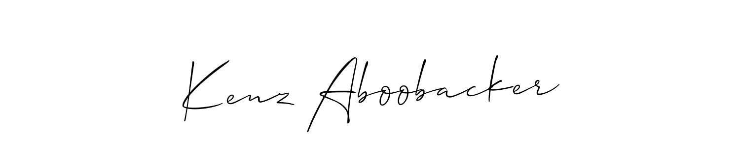 How to make Kenz Aboobacker name signature. Use Allison_Script style for creating short signs online. This is the latest handwritten sign. Kenz Aboobacker signature style 2 images and pictures png