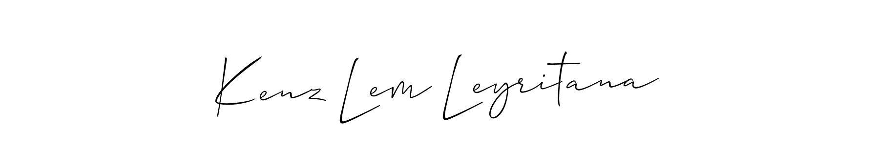 Allison_Script is a professional signature style that is perfect for those who want to add a touch of class to their signature. It is also a great choice for those who want to make their signature more unique. Get Kenz Lem Leyritana name to fancy signature for free. Kenz Lem Leyritana signature style 2 images and pictures png