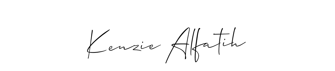 if you are searching for the best signature style for your name Kenzie Alfatih. so please give up your signature search. here we have designed multiple signature styles  using Allison_Script. Kenzie Alfatih signature style 2 images and pictures png