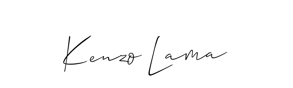 Use a signature maker to create a handwritten signature online. With this signature software, you can design (Allison_Script) your own signature for name Kenzo Lama. Kenzo Lama signature style 2 images and pictures png