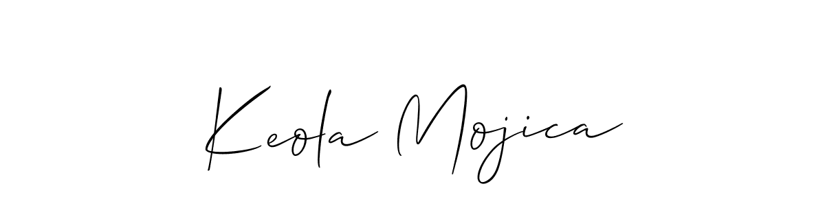 Also we have Keola Mojica name is the best signature style. Create professional handwritten signature collection using Allison_Script autograph style. Keola Mojica signature style 2 images and pictures png