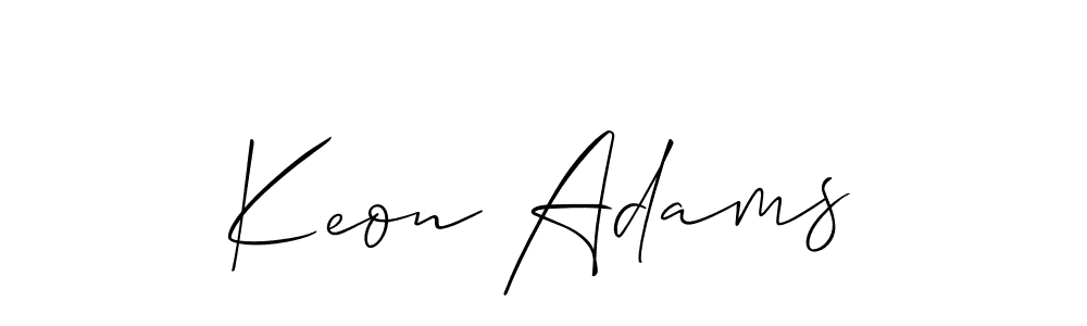 Allison_Script is a professional signature style that is perfect for those who want to add a touch of class to their signature. It is also a great choice for those who want to make their signature more unique. Get Keon Adams name to fancy signature for free. Keon Adams signature style 2 images and pictures png