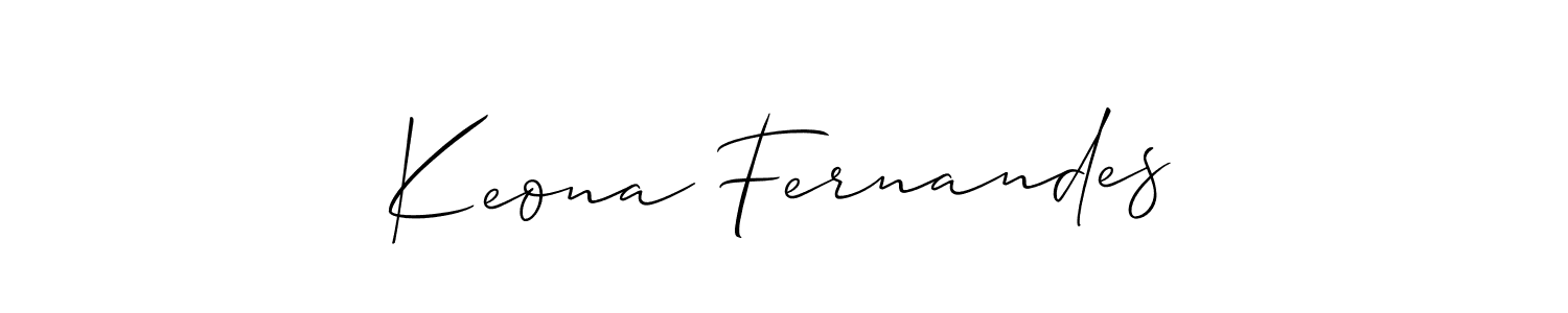 This is the best signature style for the Keona Fernandes name. Also you like these signature font (Allison_Script). Mix name signature. Keona Fernandes signature style 2 images and pictures png