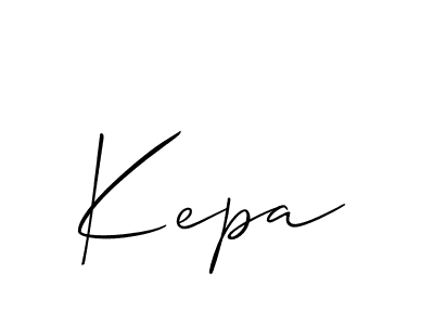 The best way (Allison_Script) to make a short signature is to pick only two or three words in your name. The name Kepa include a total of six letters. For converting this name. Kepa signature style 2 images and pictures png