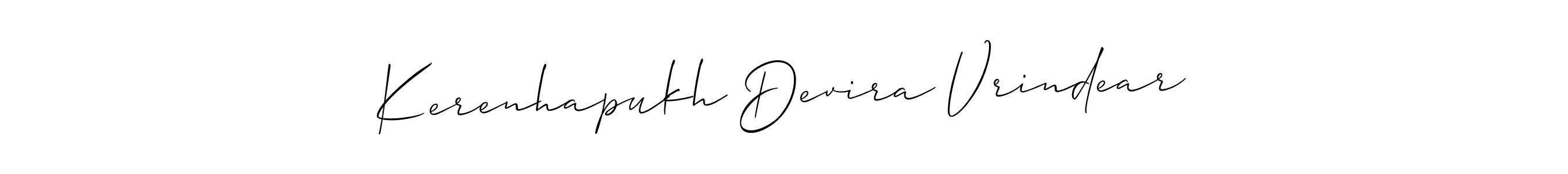 This is the best signature style for the Kerenhapukh Devira Vrindear name. Also you like these signature font (Allison_Script). Mix name signature. Kerenhapukh Devira Vrindear signature style 2 images and pictures png