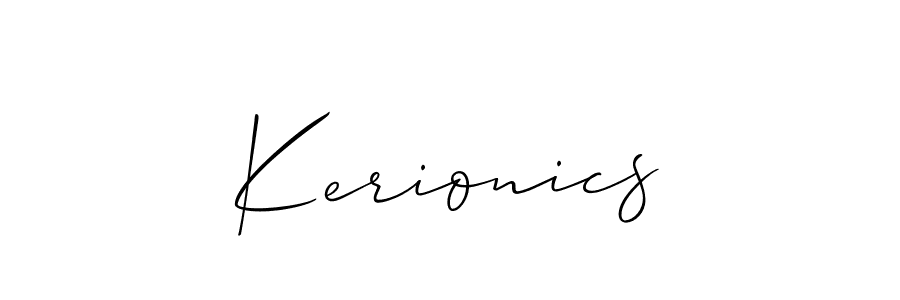 Design your own signature with our free online signature maker. With this signature software, you can create a handwritten (Allison_Script) signature for name Kerionics. Kerionics signature style 2 images and pictures png