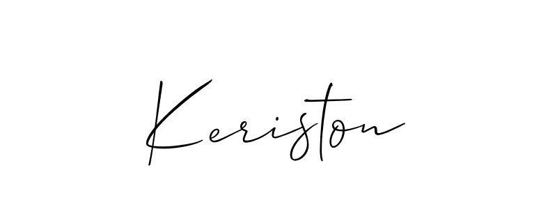 Make a beautiful signature design for name Keriston. With this signature (Allison_Script) style, you can create a handwritten signature for free. Keriston signature style 2 images and pictures png