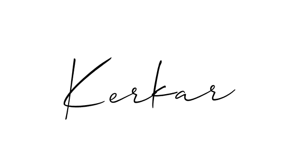 It looks lik you need a new signature style for name Kerkar. Design unique handwritten (Allison_Script) signature with our free signature maker in just a few clicks. Kerkar signature style 2 images and pictures png