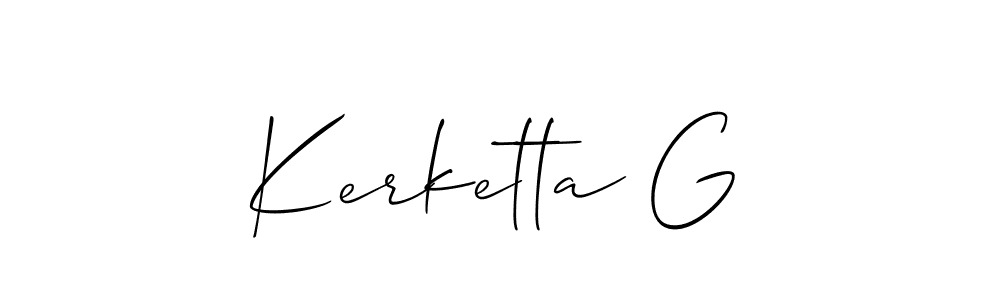 if you are searching for the best signature style for your name Kerketta G. so please give up your signature search. here we have designed multiple signature styles  using Allison_Script. Kerketta G signature style 2 images and pictures png