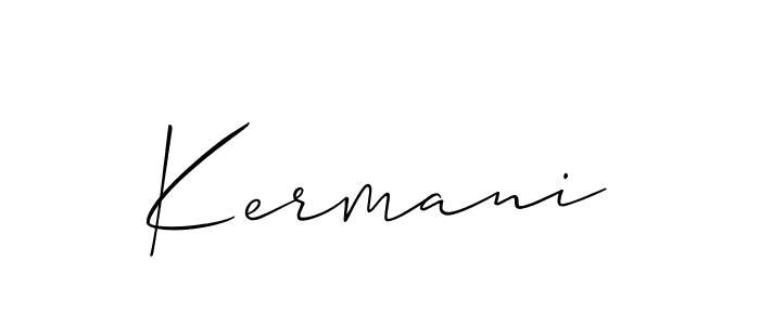 Create a beautiful signature design for name Kermani. With this signature (Allison_Script) fonts, you can make a handwritten signature for free. Kermani signature style 2 images and pictures png