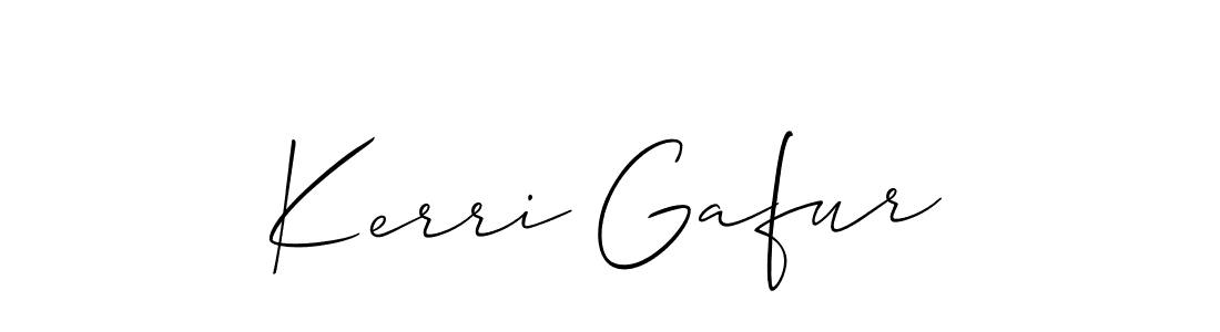 You should practise on your own different ways (Allison_Script) to write your name (Kerri Gafur) in signature. don't let someone else do it for you. Kerri Gafur signature style 2 images and pictures png