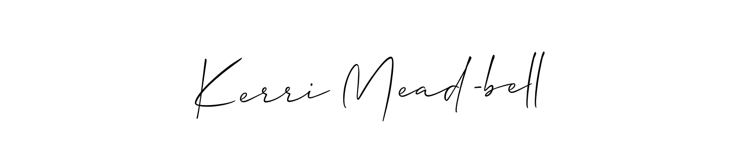 You should practise on your own different ways (Allison_Script) to write your name (Kerri Mead-bell) in signature. don't let someone else do it for you. Kerri Mead-bell signature style 2 images and pictures png