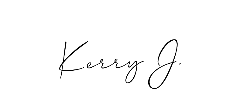 Use a signature maker to create a handwritten signature online. With this signature software, you can design (Allison_Script) your own signature for name Kerry J.. Kerry J. signature style 2 images and pictures png