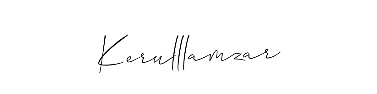 Make a beautiful signature design for name Kerulllamzar. With this signature (Allison_Script) style, you can create a handwritten signature for free. Kerulllamzar signature style 2 images and pictures png