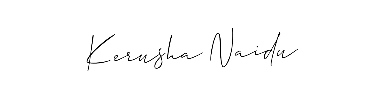 You should practise on your own different ways (Allison_Script) to write your name (Kerusha Naidu) in signature. don't let someone else do it for you. Kerusha Naidu signature style 2 images and pictures png