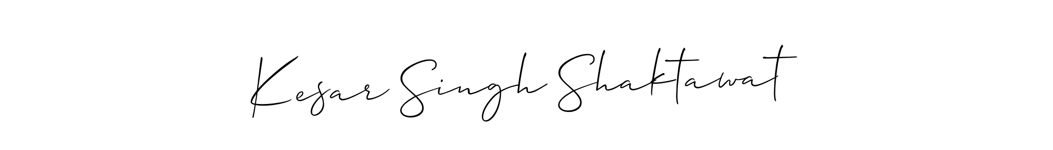 Use a signature maker to create a handwritten signature online. With this signature software, you can design (Allison_Script) your own signature for name Kesar Singh Shaktawat. Kesar Singh Shaktawat signature style 2 images and pictures png