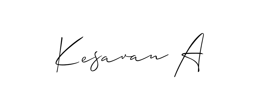 if you are searching for the best signature style for your name Kesavan A. so please give up your signature search. here we have designed multiple signature styles  using Allison_Script. Kesavan A signature style 2 images and pictures png