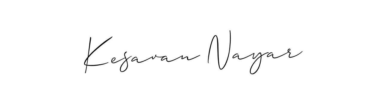 Also You can easily find your signature by using the search form. We will create Kesavan Nayar name handwritten signature images for you free of cost using Allison_Script sign style. Kesavan Nayar signature style 2 images and pictures png