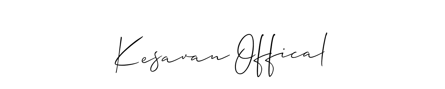 How to make Kesavan Offical name signature. Use Allison_Script style for creating short signs online. This is the latest handwritten sign. Kesavan Offical signature style 2 images and pictures png