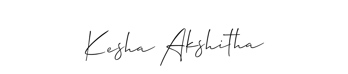 How to Draw Kesha Akshitha signature style? Allison_Script is a latest design signature styles for name Kesha Akshitha. Kesha Akshitha signature style 2 images and pictures png