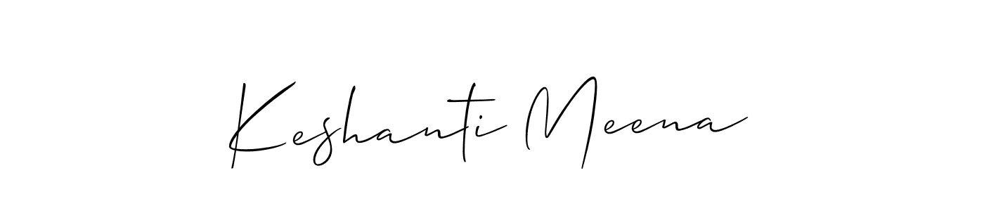 Make a short Keshanti Meena signature style. Manage your documents anywhere anytime using Allison_Script. Create and add eSignatures, submit forms, share and send files easily. Keshanti Meena signature style 2 images and pictures png