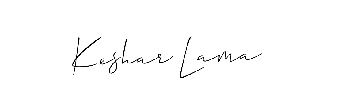 How to make Keshar Lama signature? Allison_Script is a professional autograph style. Create handwritten signature for Keshar Lama name. Keshar Lama signature style 2 images and pictures png