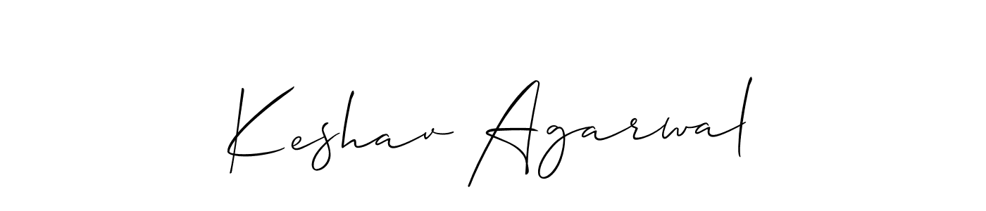 The best way (Allison_Script) to make a short signature is to pick only two or three words in your name. The name Keshav Agarwal include a total of six letters. For converting this name. Keshav Agarwal signature style 2 images and pictures png