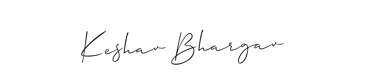 Use a signature maker to create a handwritten signature online. With this signature software, you can design (Allison_Script) your own signature for name Keshav Bhargav. Keshav Bhargav signature style 2 images and pictures png