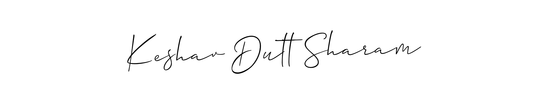 How to make Keshav Dutt Sharam name signature. Use Allison_Script style for creating short signs online. This is the latest handwritten sign. Keshav Dutt Sharam signature style 2 images and pictures png
